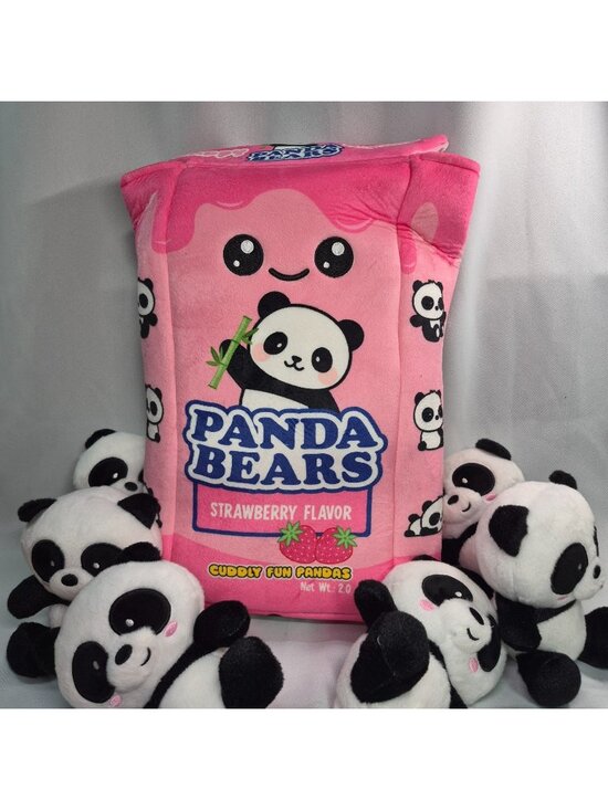 Trends X Case Other - Trends UK Panda Bears Plush Storage Bag w/ 6 Mini Panda Plush Kawaii Collectible